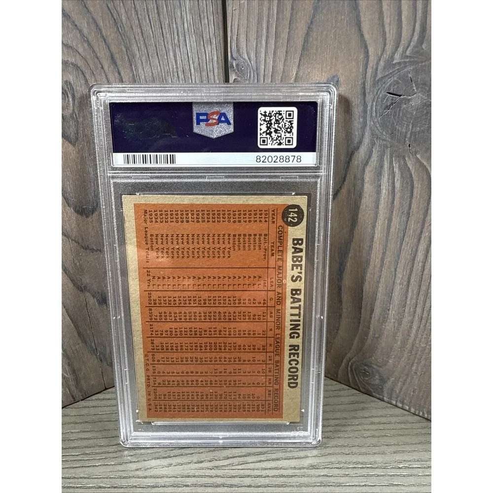 1962 Topps Baseball #142 Coaching For The‎ Dodgers Babe Ruth PSA 4 (Green Tint)